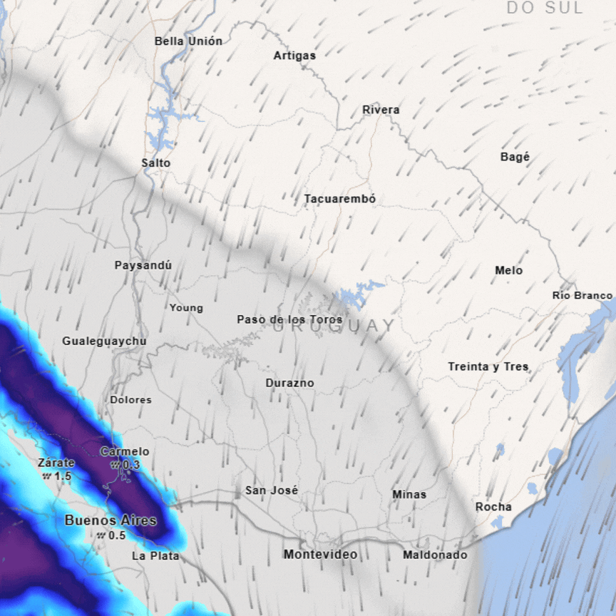 Así avanzarán en Uruguay las lluvias y tormentas