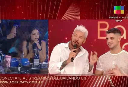 Cruce entre Coti Romero y el Conejo Quiroga en Bailando 2023
