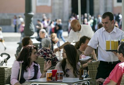 Trabajadores en la ciudad de Madrid.