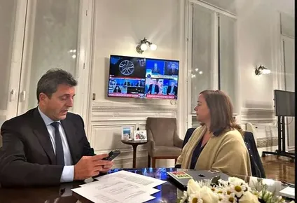 Massa momentos antes de ser anunciado de su candidatura