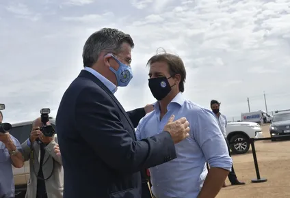 Pedro Bordaberry con Luis Lacalle Pou. (Foto: archivo, 2021).