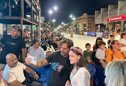Luis Lacalle Pou el lunes durante el Carnaval de Artigas