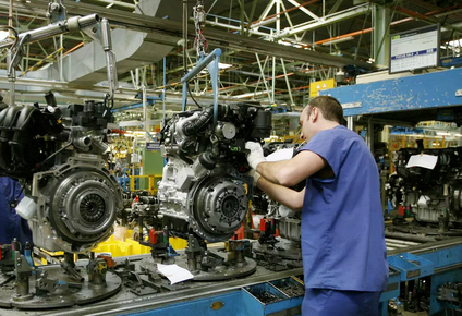Cadena de montaje de la factoria de Ford en Almussafes (Valencia)