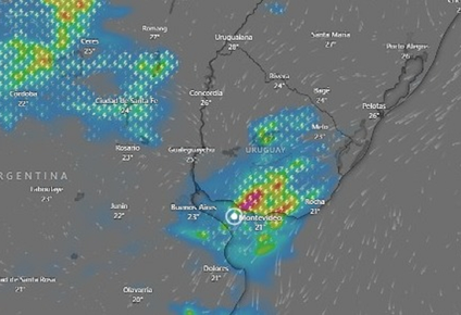 Imagen satelital Uruguay