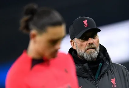 Klopp en un partido con Darwin Núñez en Liverpool