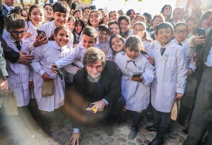 El presidente Javier Milei este jueves en San Juan, en el lanzamiento del Plan Nacional Compromiso Federal por la Alfabetización