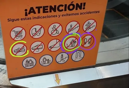 Cartel de advertencia en el Montevideo Shopping