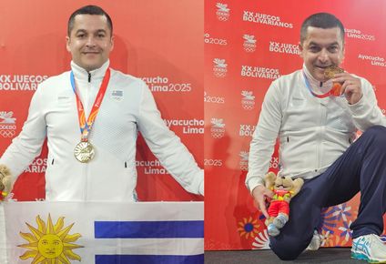 Williams Freire celebra con su medalla de oro en los Juegos Bolivarianos