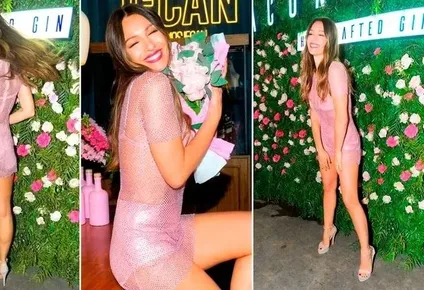 Pampita, muy divertida en una salida