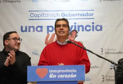 Capitanich en la conferencia de prensa tras conocerse los resultados