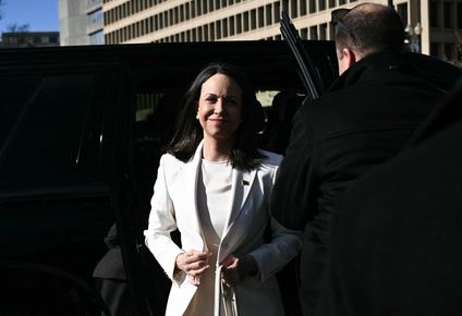 María Corina Machado a la llegada a la Casa Blanca