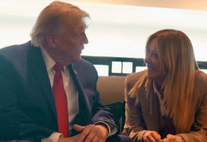 Trump y Meloni en la cumbre del G7.