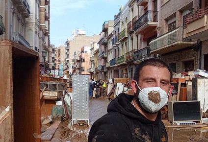 Santiago Frogoni, el uruguayo que asistió tras el pasaje de la DANA en Valencia