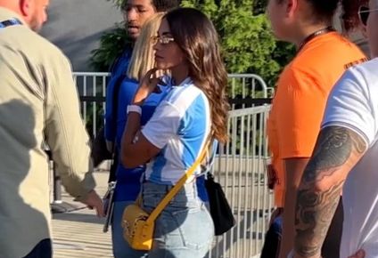 el incomodo momento de antonela roccuzzo con la seguridad del estadio en la previa de argentina-canada por la copa america