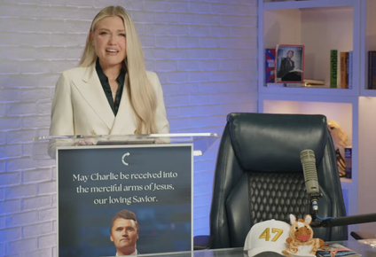 "El llanto de esta viuda resonará en todo el mundo como un grito de guerra", sostuvo la esposa de Charlie Kirk.