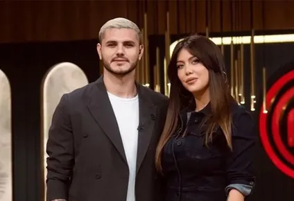 Wanda Nara y Mauro Icardi durante Masterchef