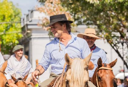 Luis Lacalle Pou durante el desfile de la Patria Gaucha el sábado pasado