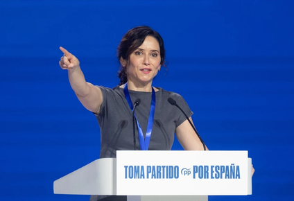 Isabel Díaz Ayuso, este domingo en el Congreso del PP en Madrid.