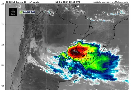 Racha de viento en Paysandú de 137,5 km/h