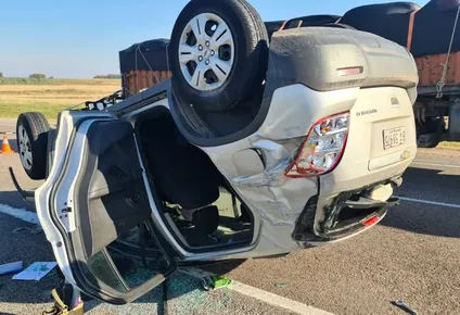 Así quedó la camioneta en la que viajaba Peña