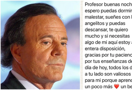 El posteo en Instagram de Julio Iglesias, donde publica un supueto mensaje de whatsapp.