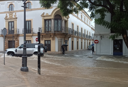 Calles inundadas en Sevilla