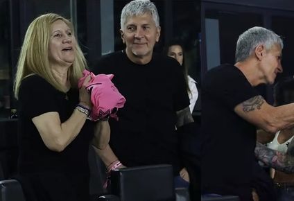 Lionel Messi junto a sus padres, Celia y Jorge