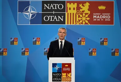 El secretario general de la OTAN, Jens Stoltenberg, en la cumbre de Madrid, este jueves 30