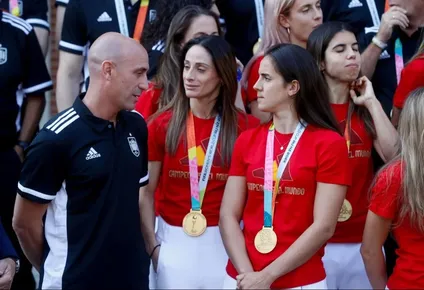 Luis Rubiales, durante la premiación del Mundial para España.