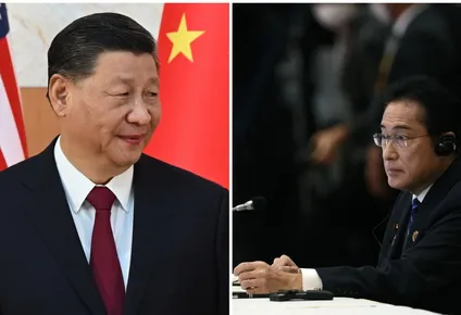 El presidente chino Xi Jinping y el primer ministro japonés Fumio Kishida