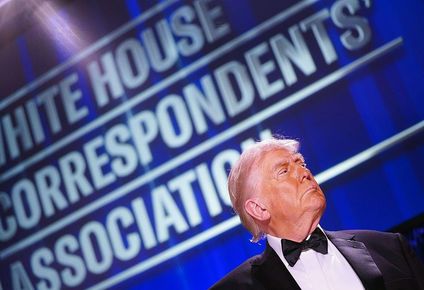 Trump, minutos antes del tiroteo en la cena de Corresponsales.