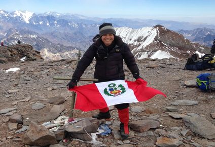 Silvia Vásquez-Lavado en el Aconcagua.