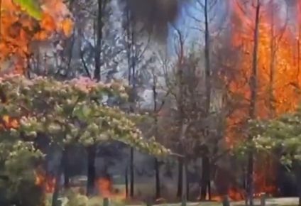 llamas de tres metros de altura en un incendio en el golf del barrio porteno de palermo