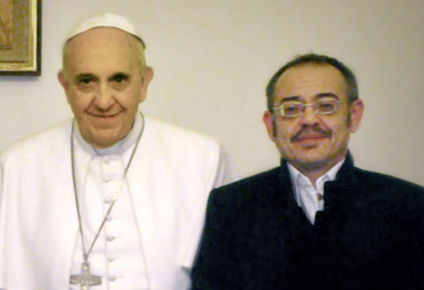 El Papa Francisco y Diego Neira Lejárraga en 2015.