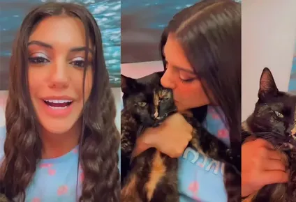 Rosina Beltrán GH y su gata, Mágica