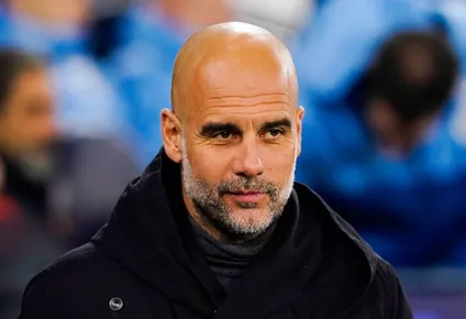 Guardiola en rueda de prensa.