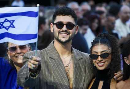 El representante israelí en Eurovision 2026, Noam Bettan, este domingo durante la presentación del festival en Viena.