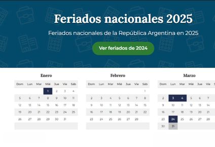 el gobierno publico el calendario de feriados de 2025