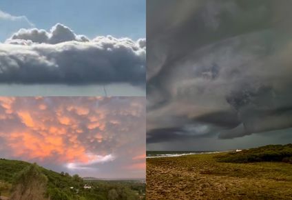nube cigarro y vientos de mas de 100 km/h: las increibles imagenes de la tormenta que paso por maldonado
