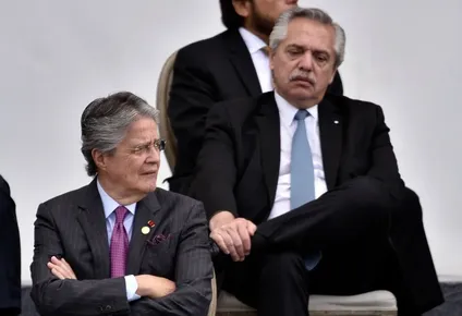 Guillermo Lasso, presidente de Ecuador, y Alberto Fernández, presidente de Argentina.