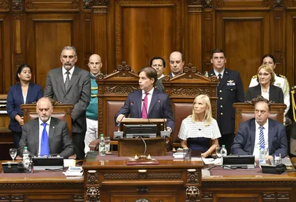 Luis Lacalle Pou en el discurso del pasado 2 de marzo ante la Asamblea General