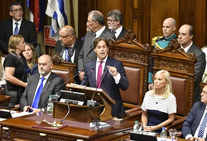 Luis Lacalle Pou en su discurso de este jueves ante el Parlamento
