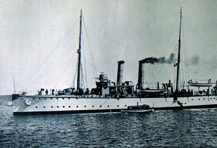 El S.M.S. Panther, uno de los cañoneros que se desplegó en el contingente naval alemán durante el bloqueo a Venezuela entre 1902 y 1903. (Imagen de 1902)