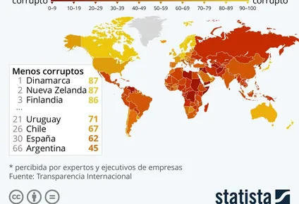 los paises mas y menos corruptos del mundo y como le fue a uruguay