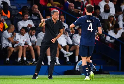 Luis Enrique y Manuel Ugarte