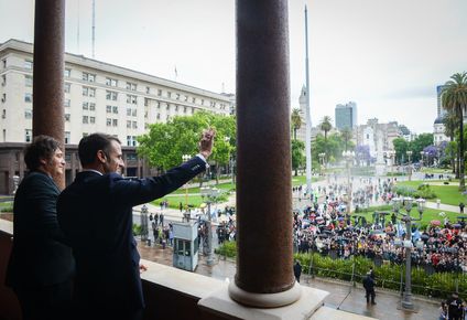 milei recibio a macron en casa rosada en la previa del g20