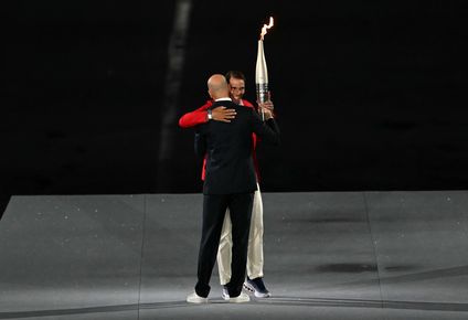 Rafael Nadal y Zidane en la ceremonia.
